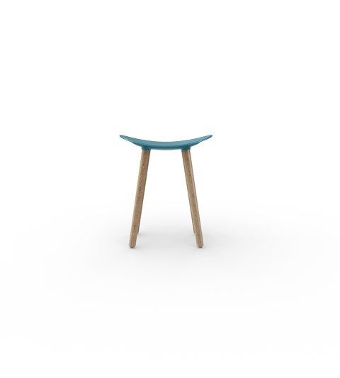 Taburete Coma Wood Enea Design 2016 alto asiento gris azul